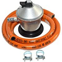 S&amp-M 321771 Regulador de Gas Butano Goma M + 2 Abraz- Gris-Naranja- 1-5 Metros de Tubo